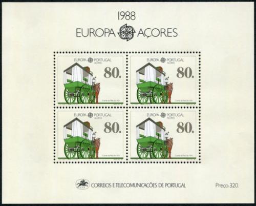 Poštové známky Azory 1988 Európa CEPT, doprava a komunikace Mi# Block 9 Kat 12€