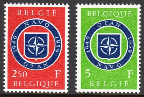 Poštové známky Belgicko 1959 NATO, 10. výroèie Mi# 1147-48