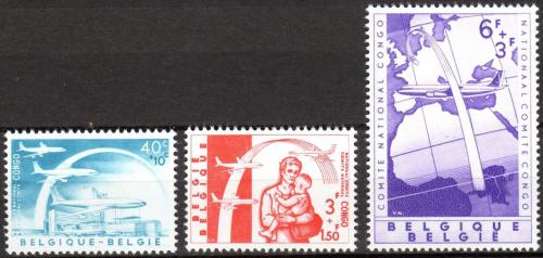 Poštové známky Belgicko 1960 Evakuace bìlochù z Konga Mi# 1206-08 Kat 6€