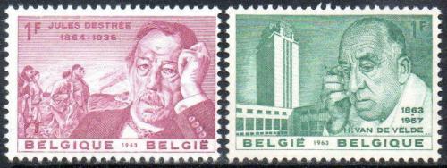 Potov znmky Belgicko 1963 Osobnosti Mi# 1329-30