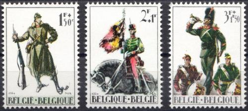 Poštové známky Belgicko 1964 Vojenské uniformy Mi# 1353-55