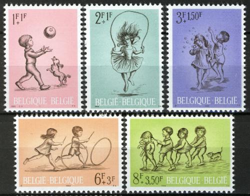 Poštové známky Belgicko 1966 Dìtské hry Mi# 1456-60