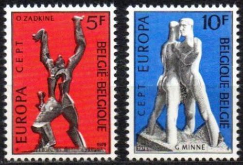 Poštové známky Belgicko 1974 Európa CEPT, sochy Mi# 1766-67