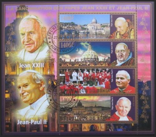 Potov znmky Benin 2014 Ppei Jan Pavel II. a Jan XXIII. 1A  - zvi obrzok