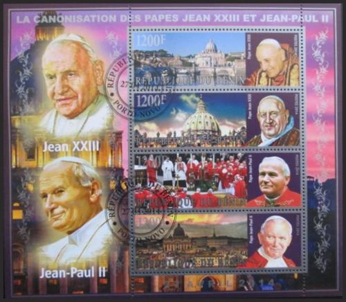 Potov znmky Benin 2014 Ppei Jan Pavel II. a Jan XXIII. 2A - zvi obrzok