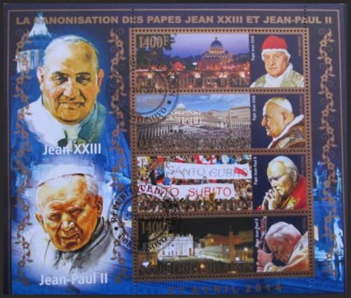 Potov znmky Benin 2014 Ppei Jan Pavel II. a Jan XXIII. 3A - zvi obrzok
