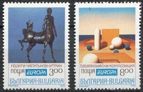 Poštové známky Bulharsko 1993 Európa CEPT, moderní umenie Mi# 4047-48