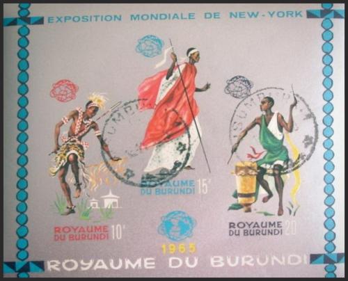Potov znmky Burundi 1964 Tanenci neperf. Mi# Block 4 B