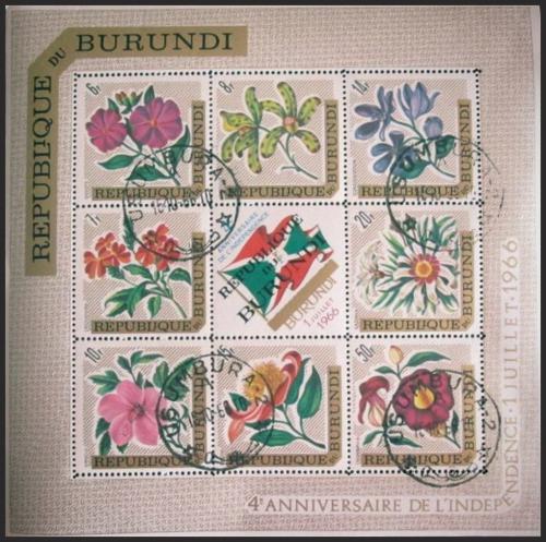 Potov znmky Burundi 1966 Kvety - zvi obrzok