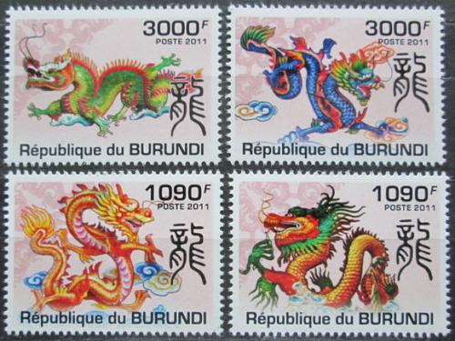 Potov znmky Burundi 2011 nsk nov rok, rok draka Mi# 2238-41 Kat 9.50 - zvi obrzok