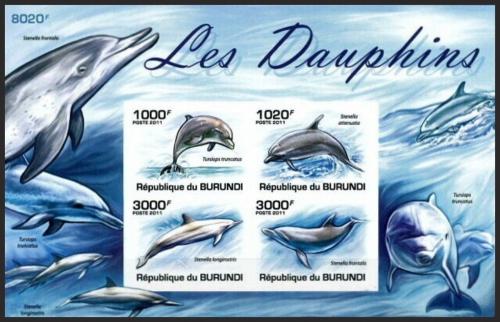 Poštové známky Burundi 2011 Delfíny neperf. Mi# Block 161 B