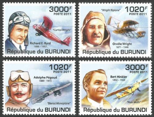 Potov znmky Burundi 2011 Histria letectvo Mi# 2210-13 Kat 9.50 - zvi obrzok