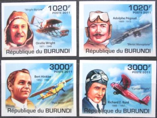 Potov znmky Burundi 2011 Histria letectvo neperf. Mi# 2210-13 B - zvi obrzok