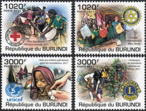Potov znmky Burundi 2011 Humanitrn organizace Mi# 2226-29 Kat 9.50