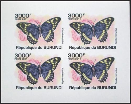 Potov znmky Burundi 2011 Papilio menatius neperf. Mi# 2120 B Bogen - zvi obrzok