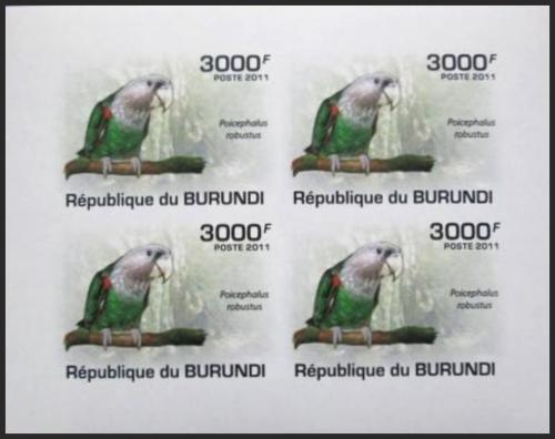 Potov znmky Burundi 2011 Papouek kapsk neperf. Mi# 1976 B Bogen
