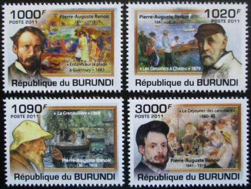 Potov znmky Burundi 2011 Umenie, Renoir Mi# 2134-37 Kat 9.50