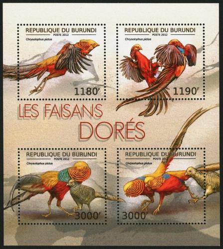 Poštové známky Burundi 2012 Bažant zlatý Mi# 2793-96 Kat 10€