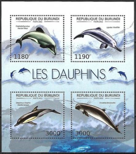 Poštové známky Burundi 2012 Delfíny Mi# 2843-46 Kat 10€
