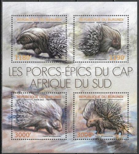 Poštové známky Burundi 2012 Dikobraz jihoafrický Mi# Mi# 2823-26 Kat 10€