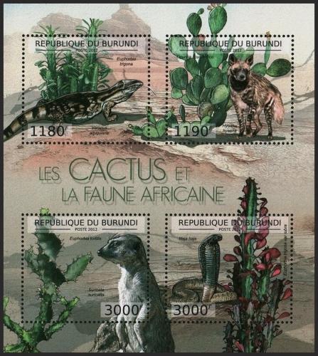 Potov znmky Burundi 2012 Fauna a kaktusy Mi# Mi# 2748-51 Bogen Kat 10