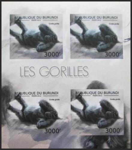 Potov znmky Burundi 2012 Gorila zpadn neperf. Mi# 2850 B Bogen - zvi obrzok