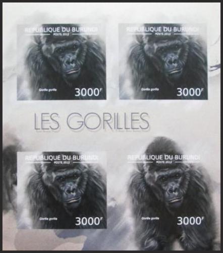 Potov znmky Burundi 2012 Gorila zpadn neperf. Mi# 2851 B Bogen - zvi obrzok