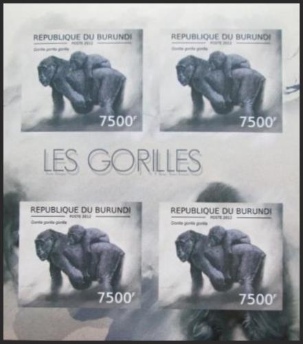 Potov znmky Burundi 2012 Gorila zpadn neperf. Mi# 2852 B Bogen 