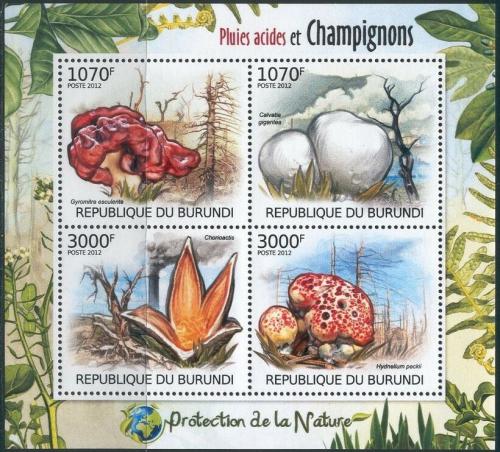 Poštovní známky Burundi 2012 Houby Mi# 2530-33 Bogen Kat 10€