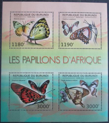 Poštové známky Burundi 2012 Motýle Mi# 2758-61 Bogen Kat 10€