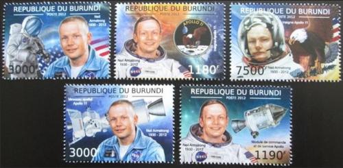 Potov znmky Burundi 2012 Neil Armstrong Mi# 2680-84 - zvi obrzok