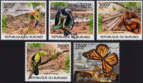 Potov znmky Burundi 2012 Ohrozen zvierat Mi# 2580-84 Kat 10 - zvi obrzok