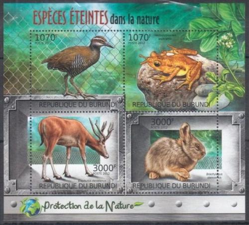 Poštové známky Burundi 2012 Ohrožené druhy Mi# 2585-88 Kat 10€