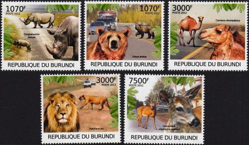 Potov znmky Burundi 2012 Ohroen fauna Mi# 2615-19 Kat 10 - zvi obrzok