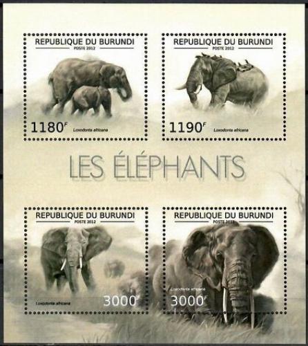 Poštové známky Burundi 2012 Slon africký Mi# 2833-36 Kat 10€