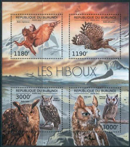 Poštové známky Burundi 2012 Sovy Mi# 2808-11 Bogen Kat 10€