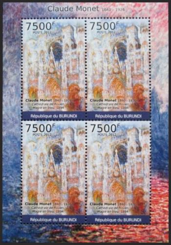 Potov znmky Burundi 2012 Umenie, Claude Monet Mi# 2385 Bogen Kat 9 - zvi obrzok