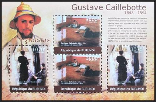 Potov znmky Burundi 2012 Umenie, Gustave Caillebotte Mi# 2371,2373 Kat 10 - zvi obrzok