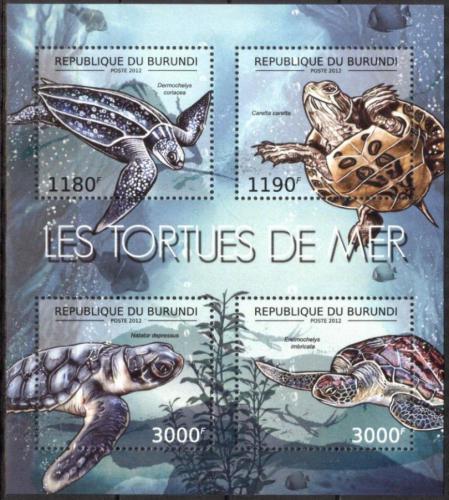 Poštové známky Burundi 2012 Korytnaèky Mi# 2788-91 Bogen Kat 10€