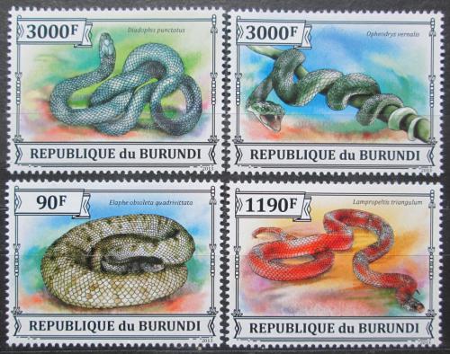 Poštové známky Burundi 2013 Hady Mi# 3223-26 Kat 8.90€