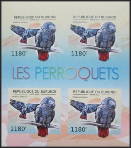 Potov znmky Burundi 2012 Papouek ed neperf. Mi# 2813 B Bogen - zvi obrzok