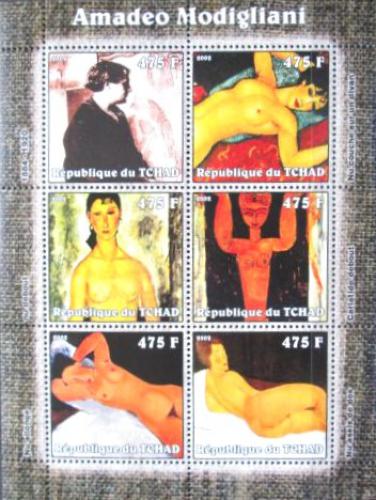 Potov znmky ad 2002 Umenie, Amadeo Modigliani IB Mi# 2364-69 Bogen Kat 13 - zvi obrzok