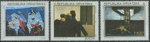 Poštové známky Chorvátsko 1993 Európa CEPT, moderní umenie Mi# 240-42 Kat 6€ 