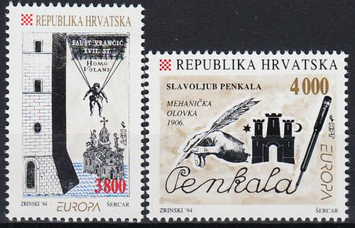 Poštové známky Chorvátsko 1994 Európa CEPT, objavy Mi# 274-75 Kat 6€