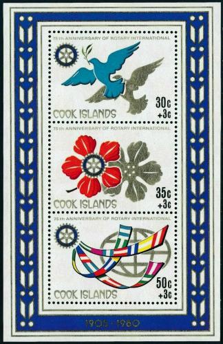 Potov znmky Cookove ostrovy 1980 Rotary Intl., 75. vroie Mi# Block 100