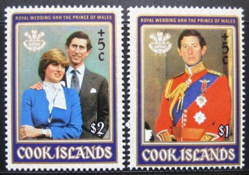 Poštové známky Cookove ostrovy 1981 Krá¾ovská svadba Mi# 796-97