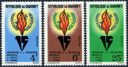 Potov znmky Dahomey 1963 Deklarace lidskch prv, 15. vroie Mi# 229-31