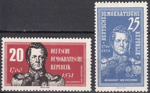 Poštové známky DDR 1960 August Gneisenau Mi# 793-94