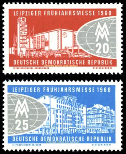 Poštové známky DDR 1960 Lipský ve¾trh Mi# 750-51
