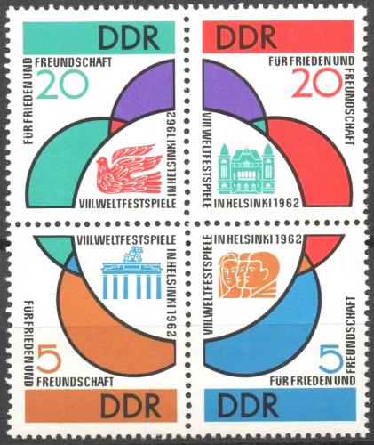 Potov znmky DDR 1962 Mezinrodn hry mldee Mi# 901-04 Kat 13